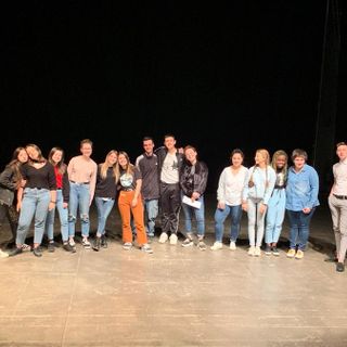 Un momento delle prove dello spettacolo