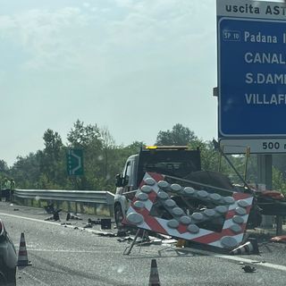 Lunghe code all'uscita Asti Ovest per un incidente stradale