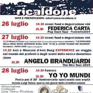 Ricaldone (AL): una cena concerto all’insegna della buona cucina e di ottimi vini nell’ambito del festival l’Isola in collina, che dal 1992 omaggia Luigi Tenco