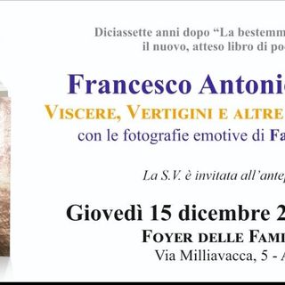 Diciassette anni dopo 'La bestemmia del silenzio' tornano le poesie di Francesco Antonio Lepore