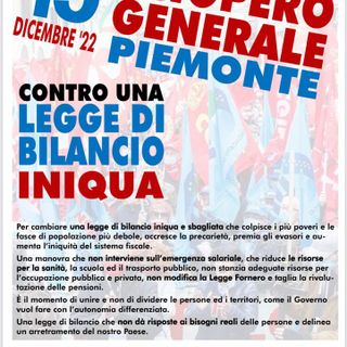 Giovedì 15 sciopero generale contro la manovra del governo proclamato da Cgil e Uil