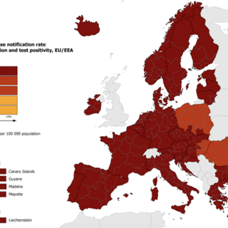 La mappa dei contagi in Europa
