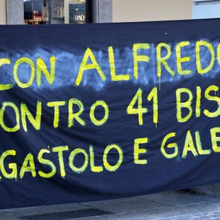Una foto di una precedente manifestazione in favore di Alfredo Cospito (merfephoto)