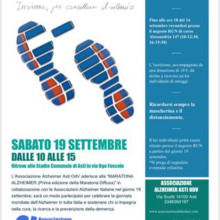 Una maratona per sostenere i diritti delle persone con demenza con l'associazione Alzheimer di Asti