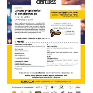 A cena con il Gulla per il futuro delle scuole astigiane, con una ricca lotteria