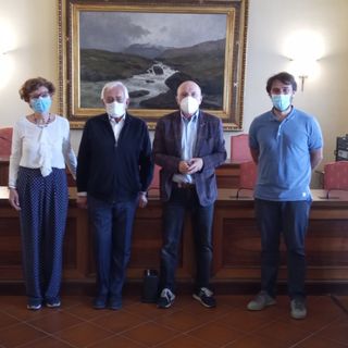 L'assessore Quaglia e il sindaco Nosenzo con Bielli e Masoero del Lions