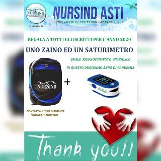 Natale 2020, gli auguri di Nursind agli associati con un saturimetro e uno zaino