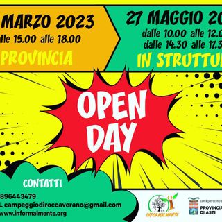 Open Day al Campeggio di Roccaverano per scoprire le proposte dell'edizione 2023