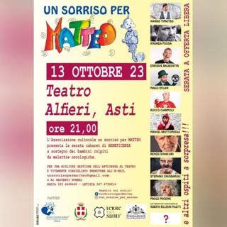 Torna stasera lo spettacolo di cabaret &quot;Un sorriso per Matteo&quot;