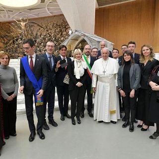 La giunta in visita nel 2020