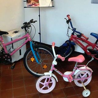 Tre delle venti biciclette donate