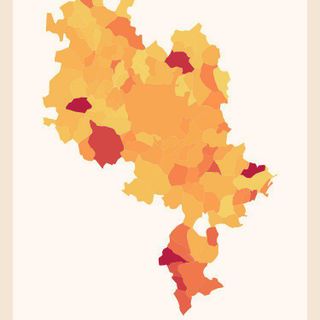 Lo screenshot dei dati spesa dell'Astigiano, con le cinque zone rosse