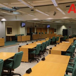 La maxi aula del tribunale di Asti che ha ospitato il processo in questi mesi