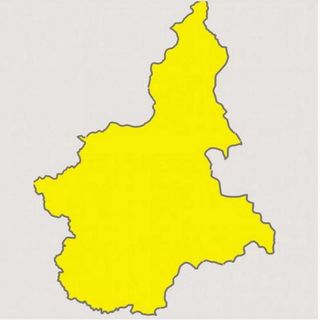 Cartina Piemonte in giallo