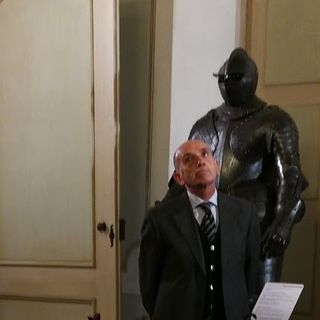 Domenico Qurico durante l'inaugurazione della sua mostra &quot;Aleppo&quot; ad Asti nel 2018