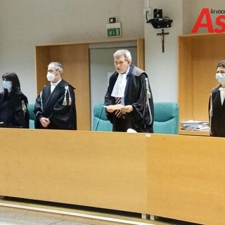 Un momento della sentenza in primo grado ad Asti