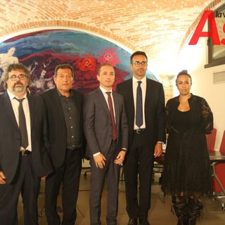Da sinistra Daniele Delli Poggi, Paolo Rossi, Paolo Morganti, Gianluca Castrignanò, Marilena Cervellino