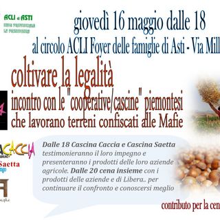 Il 16 maggio alle 18 si "Coltiva la legalità" con Cascina Caccia e Cascina Saetta