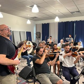 Le prove di Simphony of rock con Andrea Braido