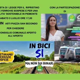 Ferrovie sospese e mobilità sostenibile. Ad Asti sit in in piazza San Secondo