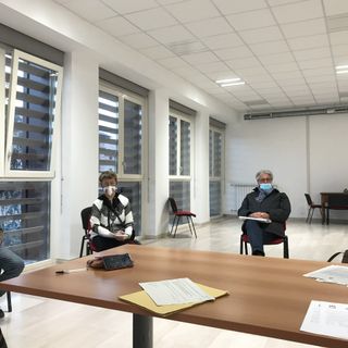 Da sinistra: Beppe Castino, Carmen Soffranio, Piero Valpreda e Giancarlo Trento rappresentante CGIL