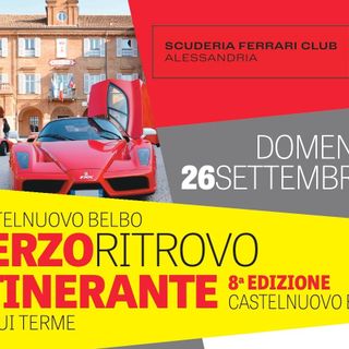 A Castelnuovo Belbo arrivano le Ferrari. Giro per le colline e arrivo ad Acqui Terme