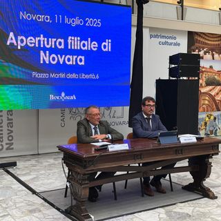 Alcuni momenti dell'inaugurazione tenuta oggi a Novara