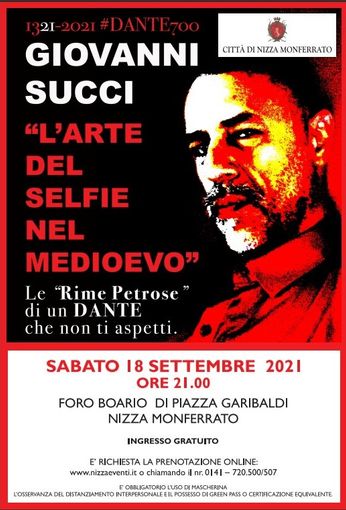 La locandina dello spettacolo "L'arte del selfie nel Medioevo" in programma a Nizza Monferrato La locandina dello spettacolo "L'arte del selfie nel Medioevo" in programma a Nizza Monferrato