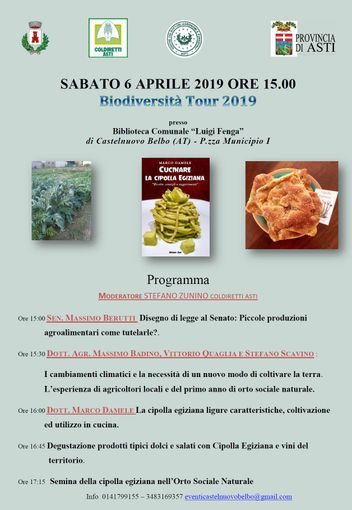 Castelnuovo Belbo: domani un convegno sulla biodiversità e tutela delle piccole produzioni agroalimentari Castelnuovo Belbo: domani un convegno sulla biodiversità e tutela delle piccole produzioni agroalimentari