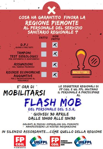 Coronavirus, anche ad Asti stamattina flash mob di medici e infermieri