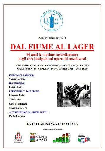 Dal Fiume al Lager: convegno in Biblioteca Astense per non dimenticare