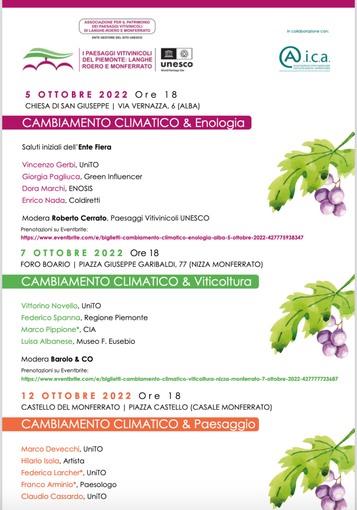 Tre convegni sul cambiamento climatico in programma a ottobre in Piemonte