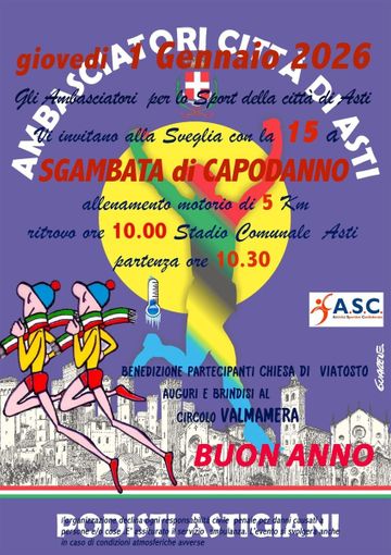 Asti inaugura il 2026 di corsa: torna la “Sgambata di Capodanno”