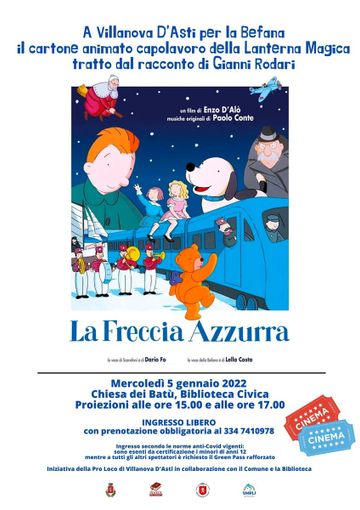 Proiezioni gratuite di &quot;La freccia azzurra&quot; alla ex Confraternita dei Batù di Villanova d'Asti