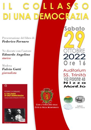 Il 29 ottobre a Nizza Federico Fornaro presenterà "Il Collasso di una democrazia" Il 29 ottobre a Nizza Federico Fornaro presenterà "Il Collasso di una democrazia"
