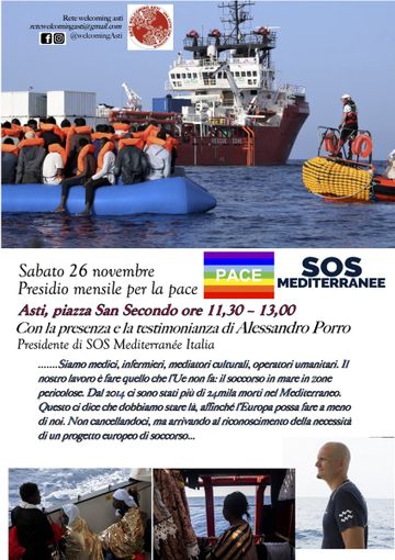 Sabato ad Asti un presidio della Rete Welcoming con le testimonianze di Alessandro Porro