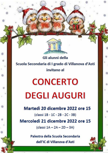 Concerto di Natale per l’Istituto Comprensivo di Villanova d’Asti