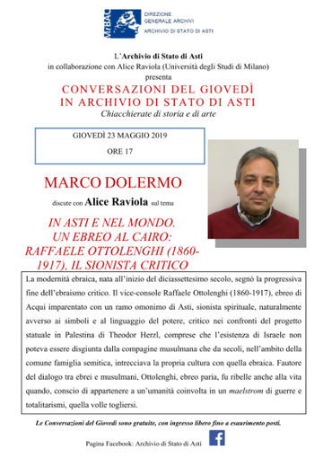 Conversazione in Archivio di Stato sulla figura di Raffaele Ottolenghi