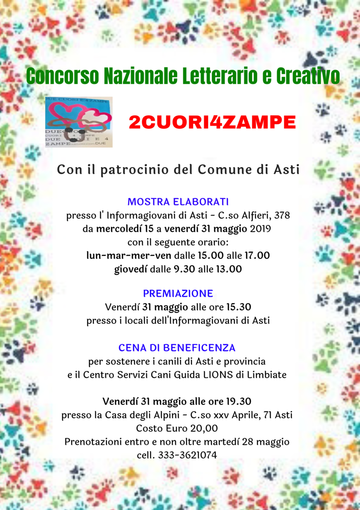 Da mercoledì, l’Informagiovani ospiterà le opere partecipanti a “2CUORI4ZAMPE”