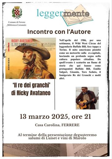“Il re dei granchi” di Ricky Avataneo: la presentazione del libro a Ferrere “Il re dei granchi” di Ricky Avataneo: la presentazione del libro a Ferrere