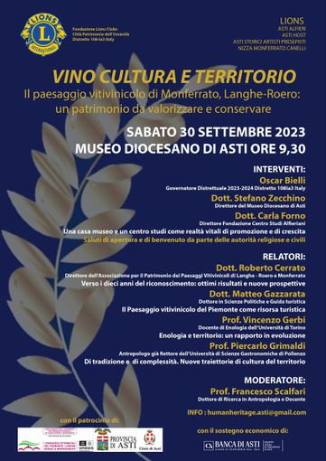La locandina del convegno Lions in programma al Museo Diocesano