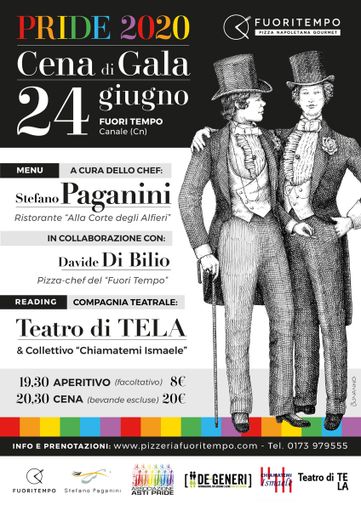 Cena di gala, senza dimenticare impegno e solidarietà, per festeggiare il mese del Pride 2020 Cena di gala, senza dimenticare impegno e solidarietà, per festeggiare il mese del Pride 2020
