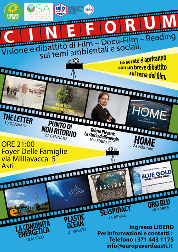 Cineforum in arrivo per divulgare la cultura ecologista e promuovere un dibattito costruttivo