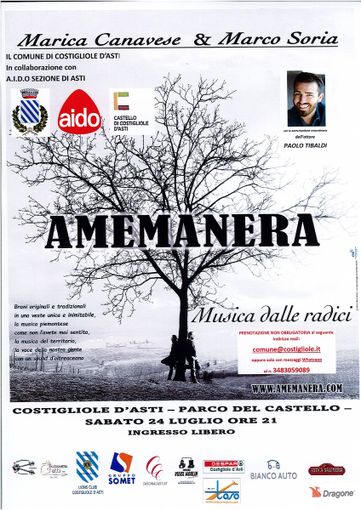 Sabato 24 luglio il concerto del duo “Amemanera”, in favore di AIDO