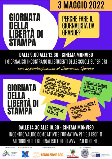 La locandina della giornata dedicata alla libertà di stampa