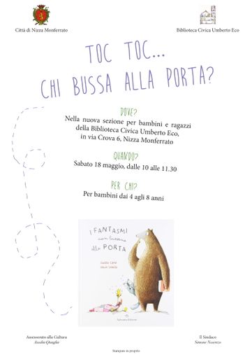 &quot;Toc Toc... Chi bussa alla porta?&quot; alla Biblioteca di Nizza