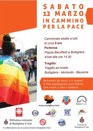 Anche Buttigliera in marcia per la pace. Vicinanza e solidarietà verso l'Ucraina Anche Buttigliera in marcia per la pace. Vicinanza e solidarietà verso l'Ucraina