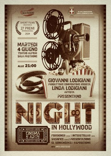 Domani alla sala Pastrone "Night in Hollywood" con Giovanni Lodigiani