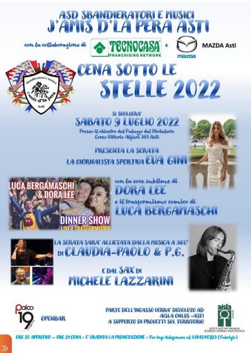 &quot;Cena sotto le stelle&quot; sabato 9 luglio, in favore di Aisla