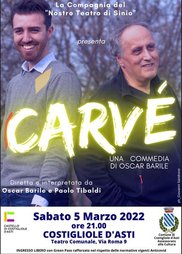 La locandina dello spettacolo in programma sabato a Costigliole d'Asti